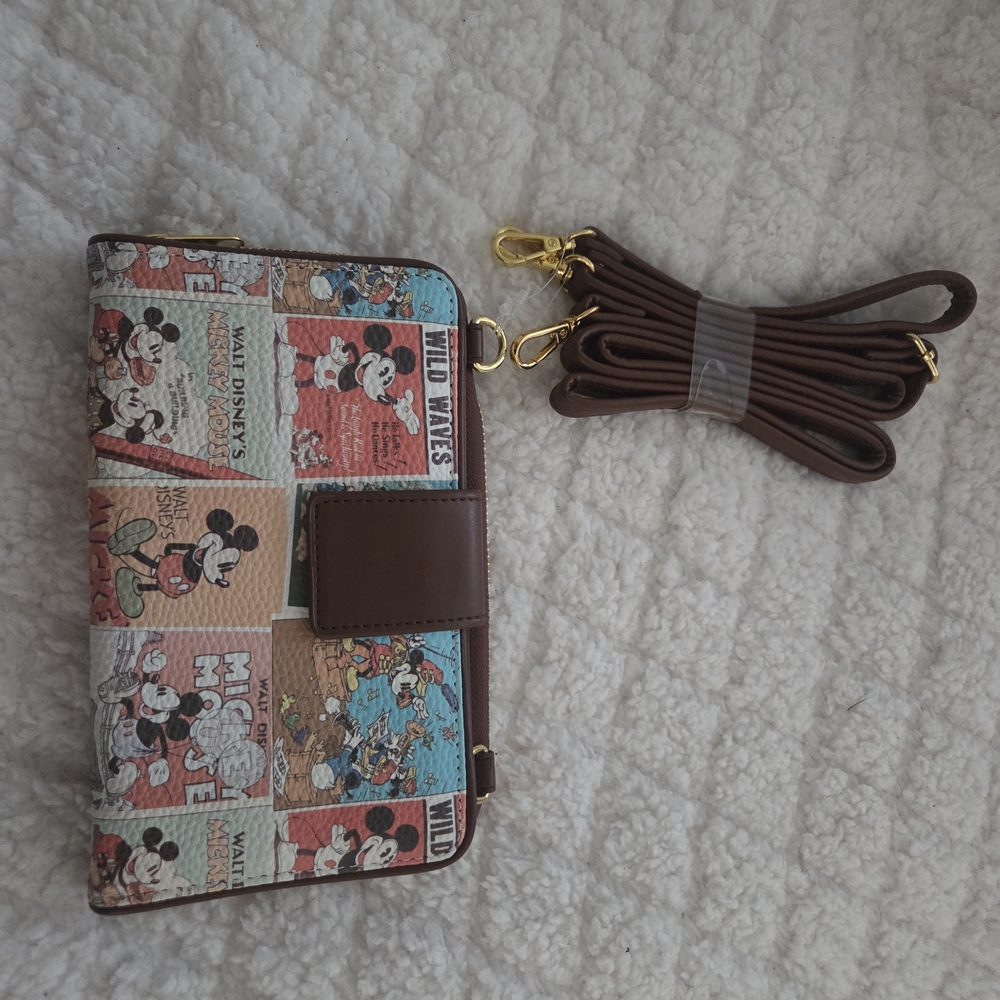 Mickey Mouse Comic Panel Zip-Around Crossbody Wal… - image 2